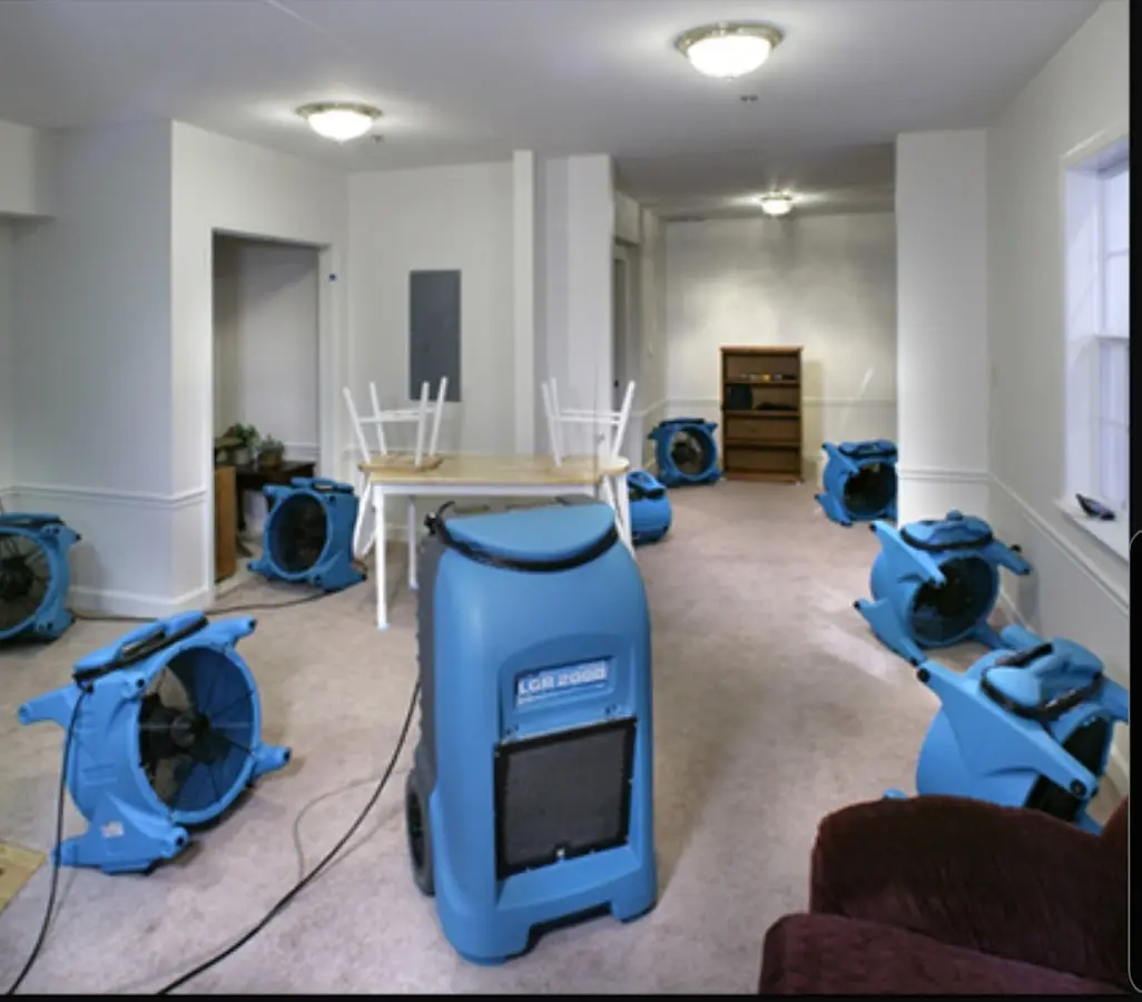 Air movers and dehumidifier setup for Water Extraction & Removal in West Park